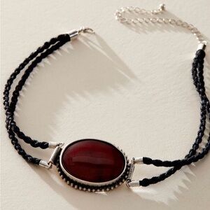 Free People Jonah Choker Watermelon Stone Western Bohemian Necklace Fest…